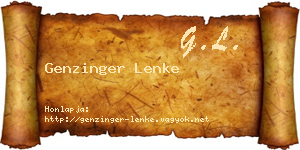 Genzinger Lenke névjegykártya